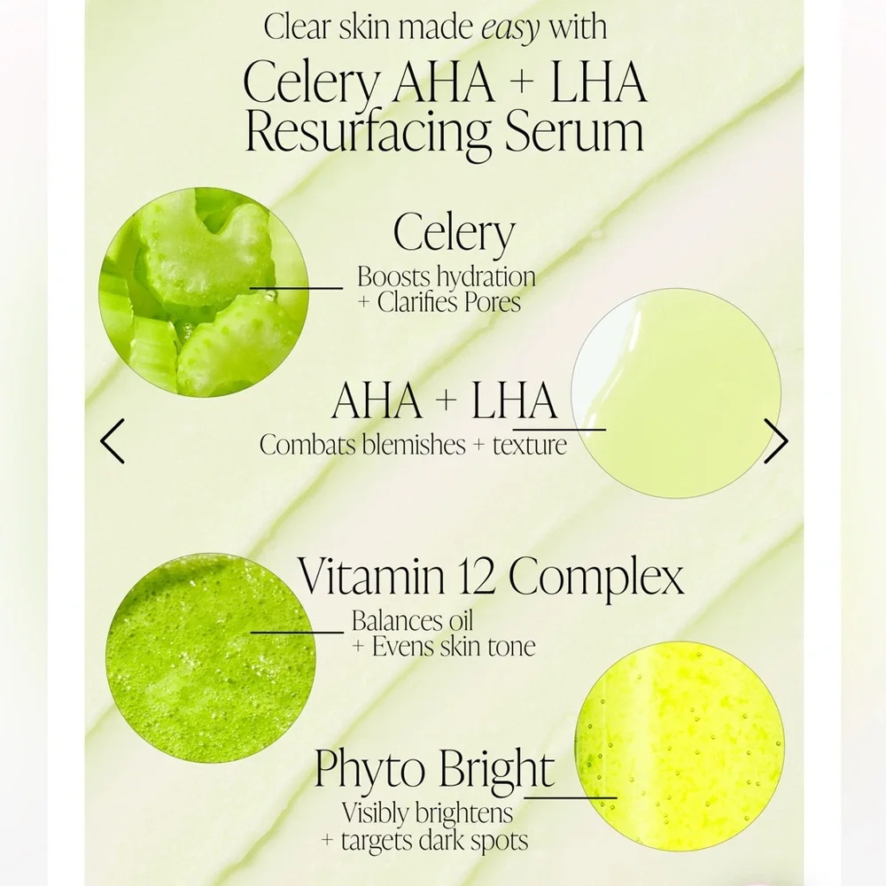 BYROE Celery AHA + LHA Resurfacing Serum 1oz NIB $86